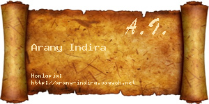 Arany Indira névjegykártya